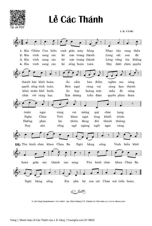 Lễ Các Thánh - J. B. Vàng