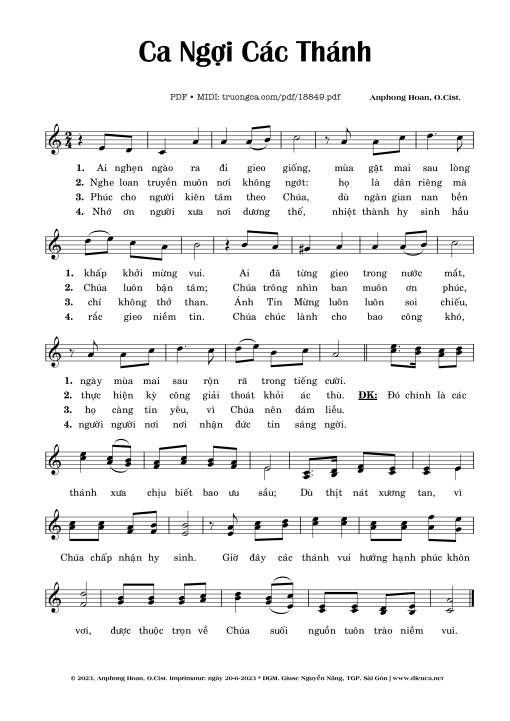 Ca Ngợi Các Thánh