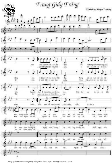 Sheet nhạc PDF bài Trang Giấy Trắng