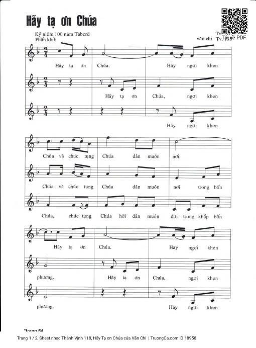 Thánh Vịnh 118, Hãy Tạ ơn Chúa