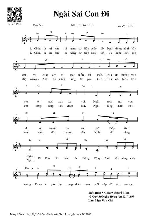 Ngài Sai Con đi - Văn Chi