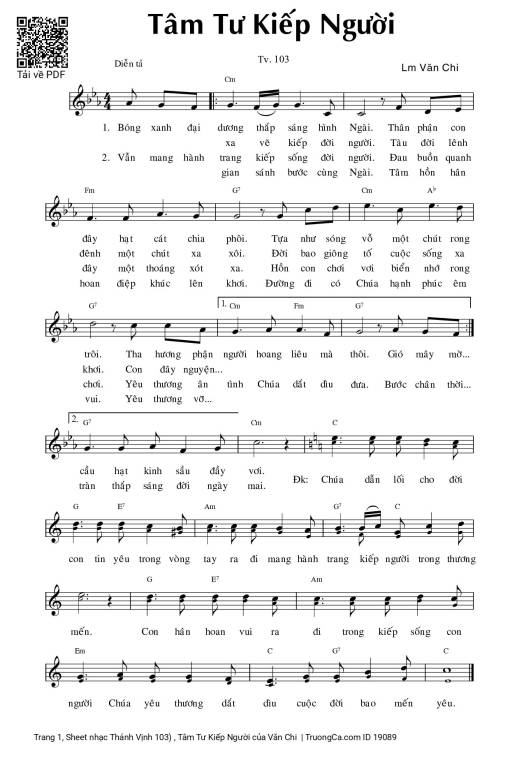Thánh Vịnh 103) , Tâm Tư Kiếp Người