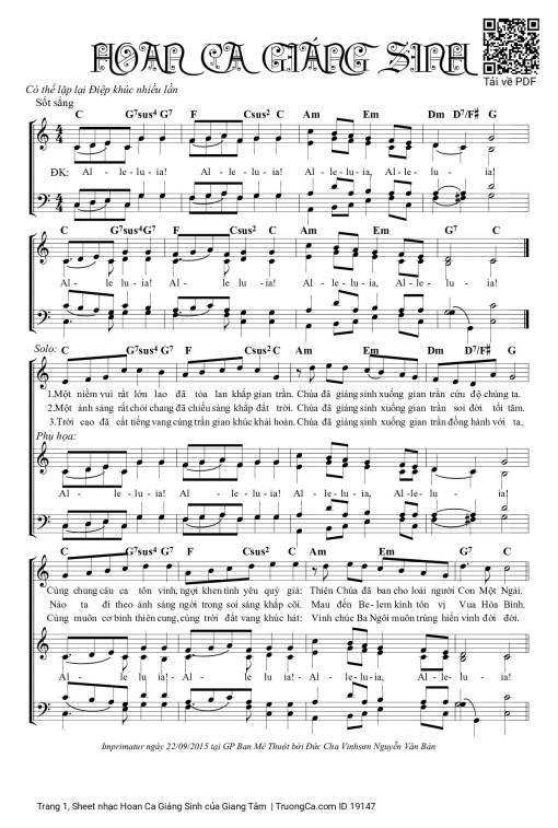 Sheet nhạc PDF bài Hoan Ca Giáng Sinh