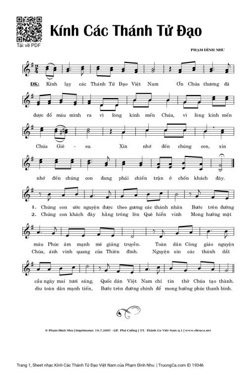 Kính Các Thánh Tử Đạo Việt Nam