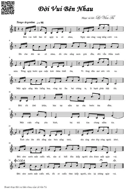 Sheet nhạc PDF bài Đời vui bên nhau