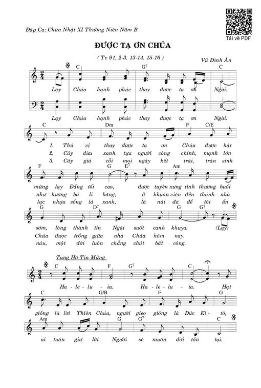 Được Tạ Ơn Chúa (Tv. 91)