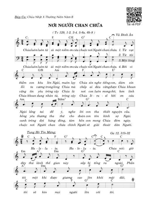Sheet nhạc PDF bài Nơi Người Chan Chứa (Tv. 129)