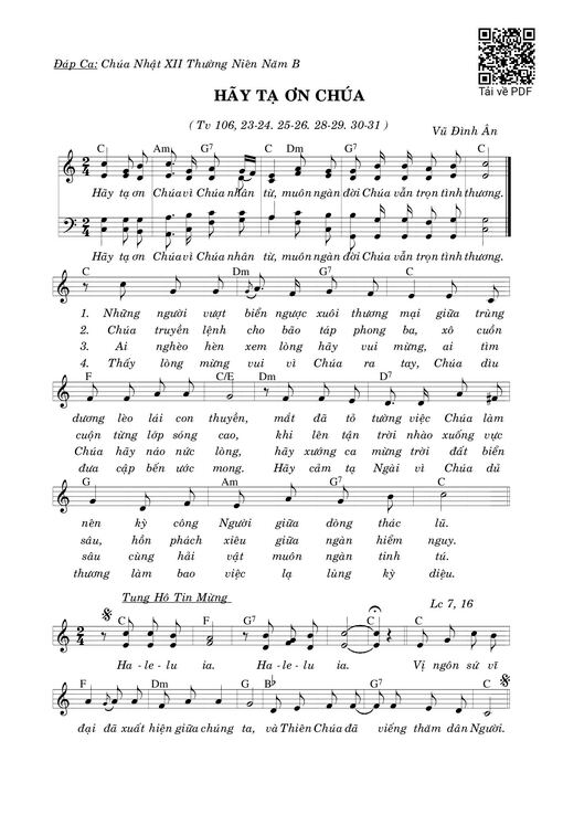 Hãy Tạ Ơn Chúa (Tv. 106)