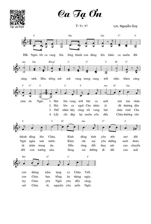 Ca Tạ Ơn - Nguyễn Duy