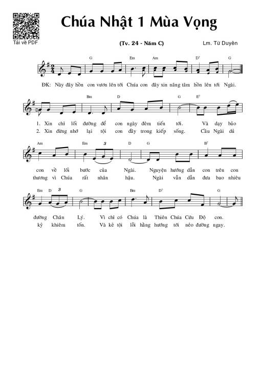 Thánh Vịnh 24, Chúa Nhật 1C Mùa Vọng