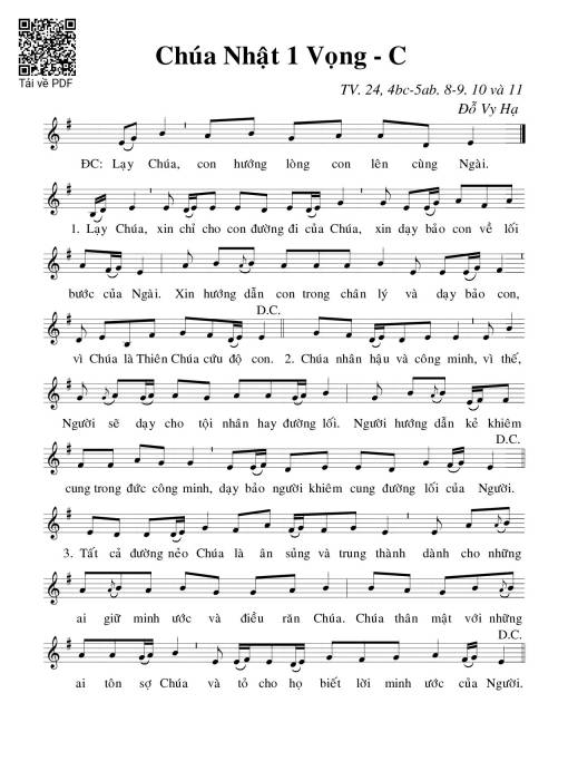 Thánh Vịnh 24, Chúa Nhật 1C Mùa Vọng