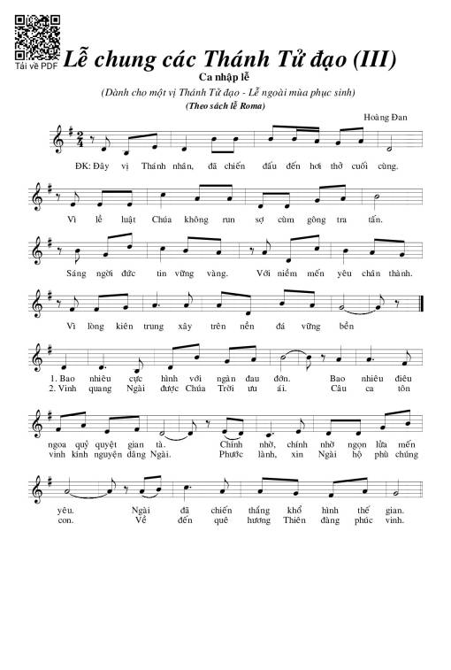 Lễ Chung Các Thánh Tử Đạo Iii