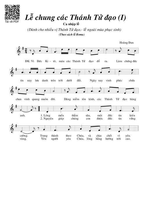 Lễ Chung Các Thánh Tử Đạo I