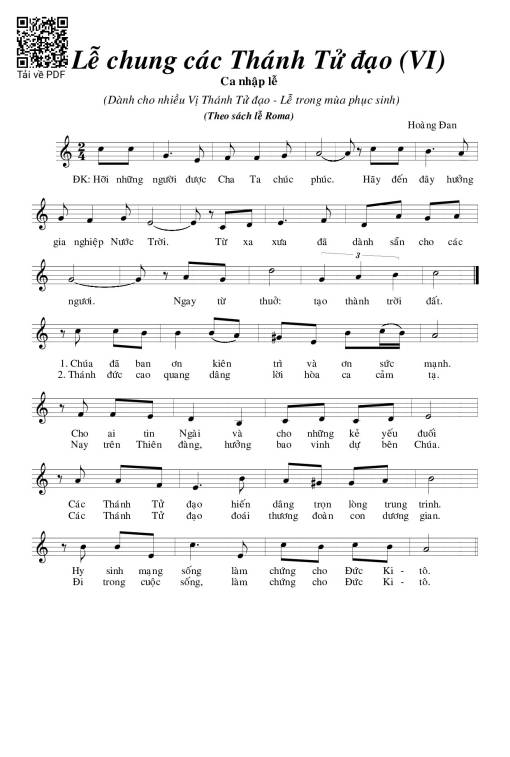 Lễ Chung Các Thánh Tử Đạo Vi