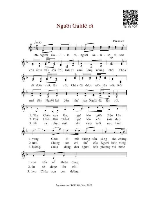 Sheet nhạc PDF bài Người Galilê Ơi