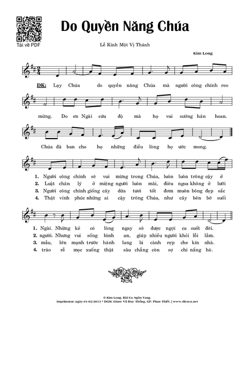 Sheet nhạc PDF bài Do Quyền Năng Chúa