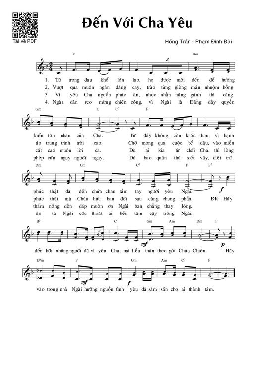 Sheet nhạc PDF bài Đến với Cha yêu