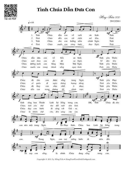 Sheet nhạc PDF bài Tình Chúa dẫn đưa con