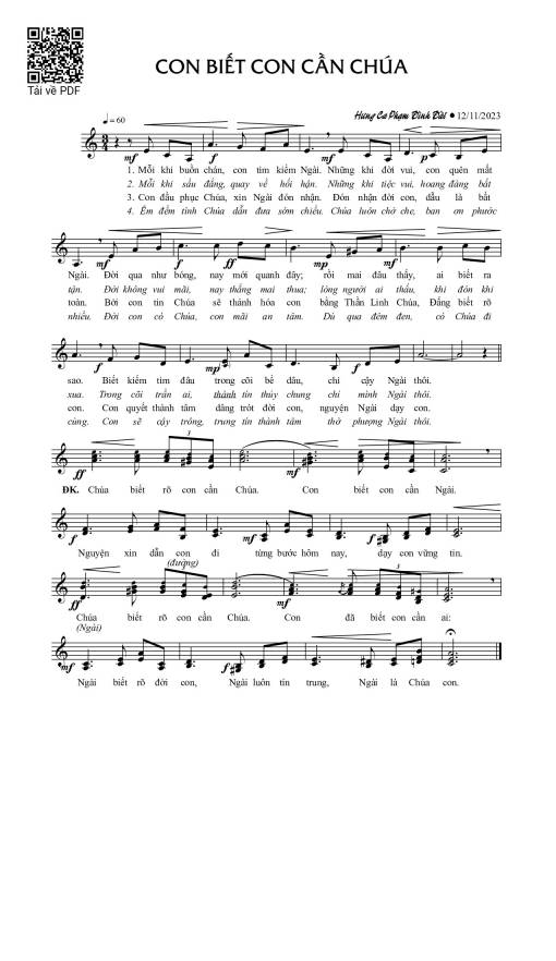 Con biết con cần Chúa