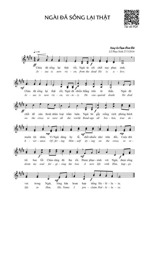 Ngài đã sống lại thật