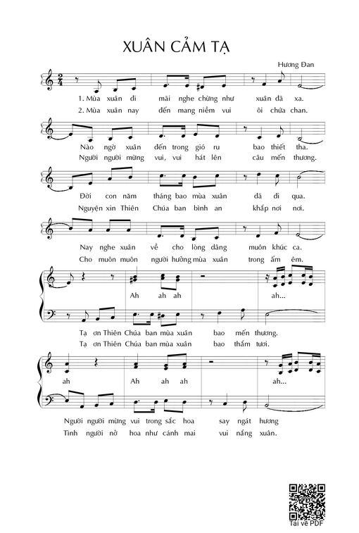 Sheet nhạc PDF bài Xin cảm tạ Chúa