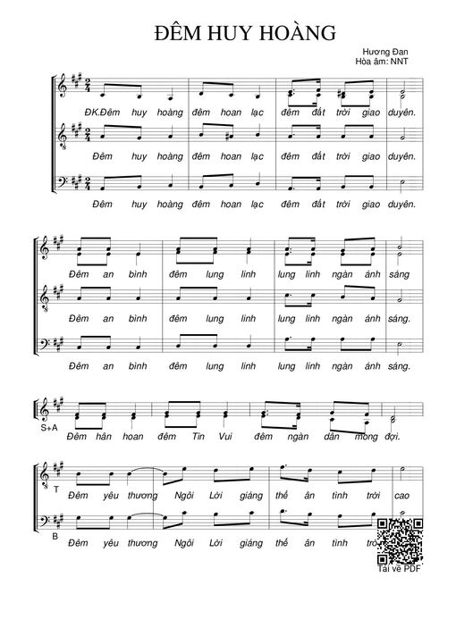 Sheet nhạc PDF bài Đêm huy hoàng