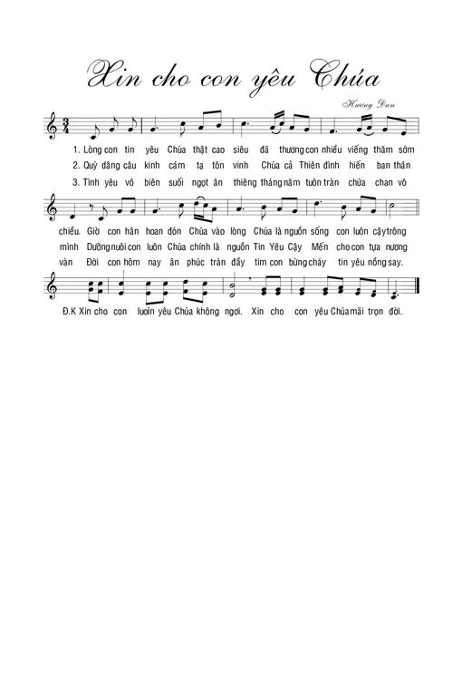 Sheet nhạc PDF bài Xin cho con yêu Chúa