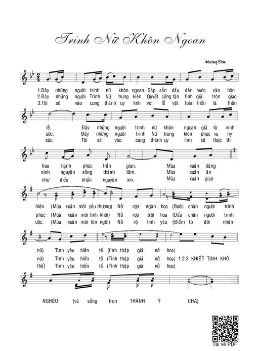 Sheet nhạc PDF bài Trinh nữ khôn ngoan