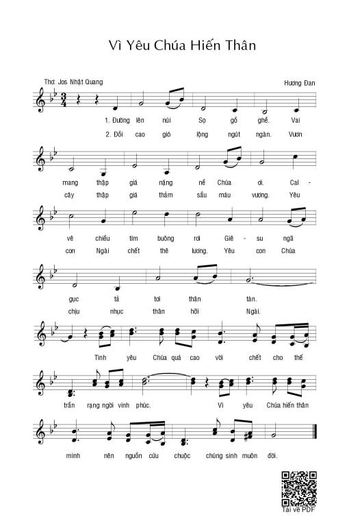 Vì yêu Chúa hiến thân