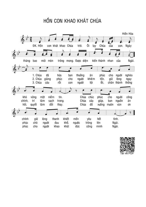 Sheet nhạc PDF bài Hồn con khao khát Chúa