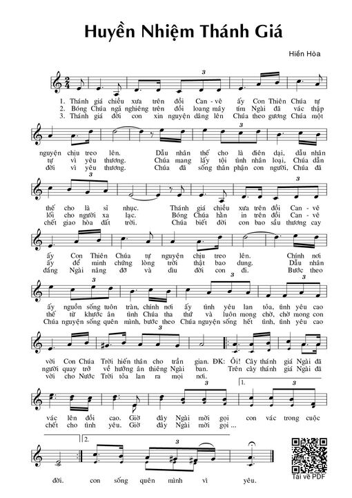 Sheet nhạc PDF bài Huyền nhiệm Thánh Giá