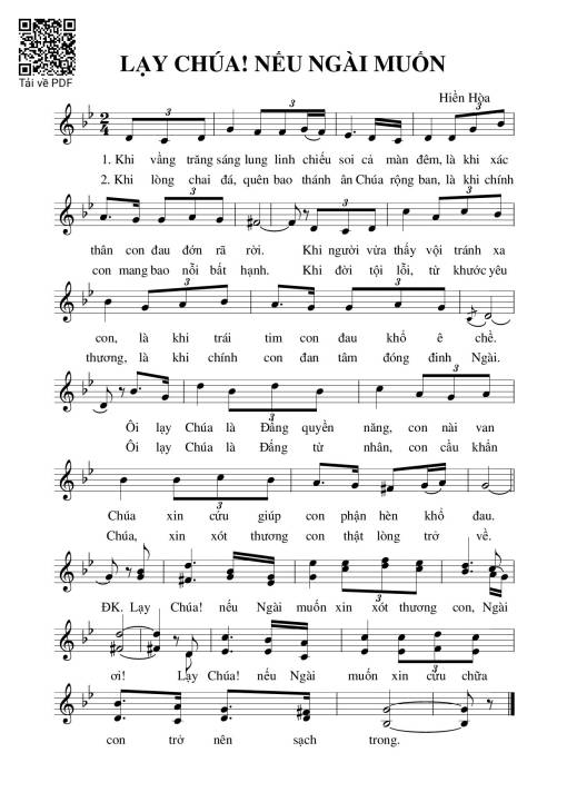 Lạy Chúa, nếu Ngài muốn