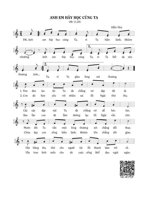 Anh em hãy học cùng ta (Mt. 11)