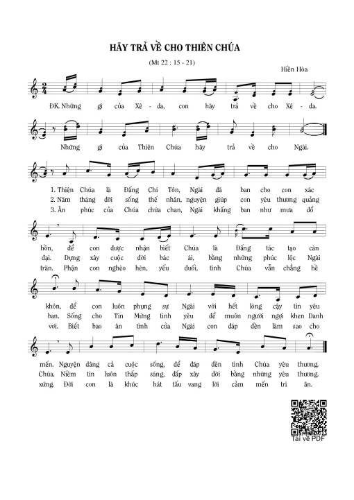 Hãy trả về cho Thiên Chúa (Mt. 22)