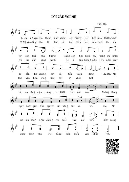 Lời cầu với Mẹ