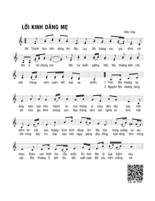 Lời kinh dâng Mẹ