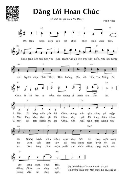 Dâng lời hoan chúc