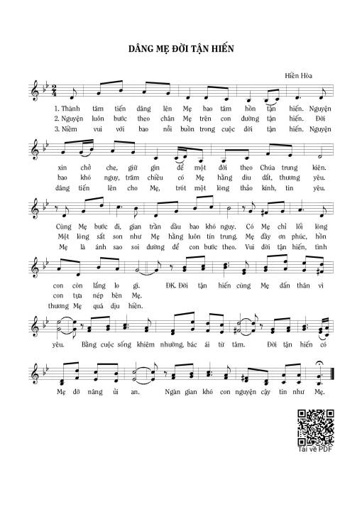 Dâng Mẹ đời tận hiến