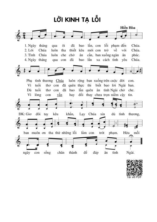 Lời kinh tạ lỗi