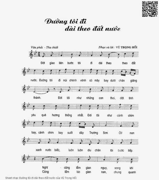 Sheet nhạc PDF bài Đường tôi đi dài theo đất nước