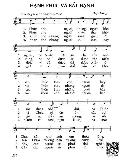 Sheet nhạc PDF bài Hạnh Phúc Và Bất Hạnh