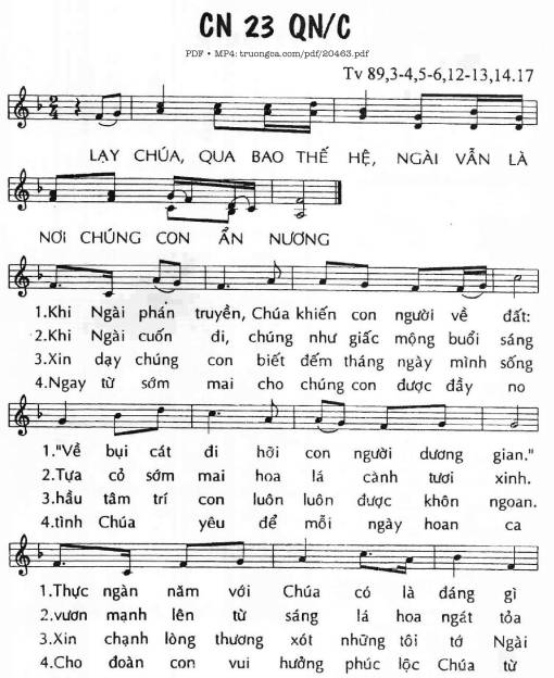 Thánh Vịnh 89, Chúa Nhật 23C Thường Niên