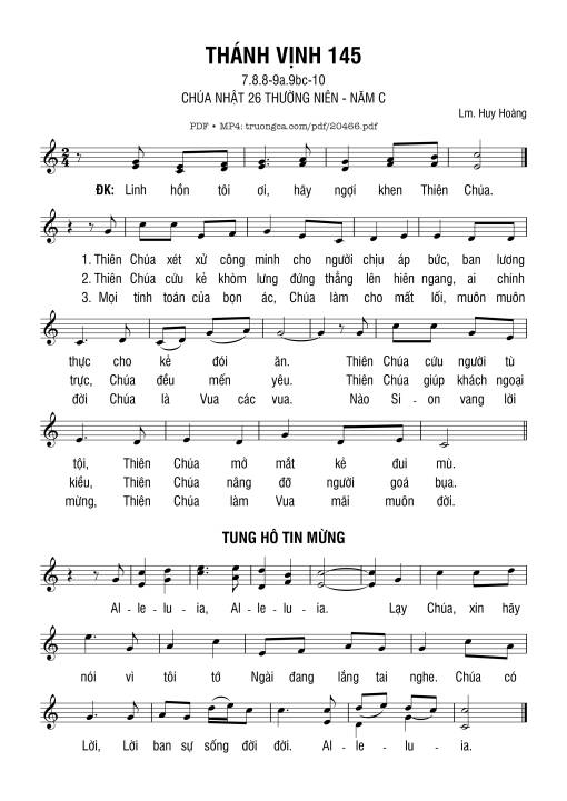 Thánh Vịnh 145, Chúa Nhật 26C Thường Niên