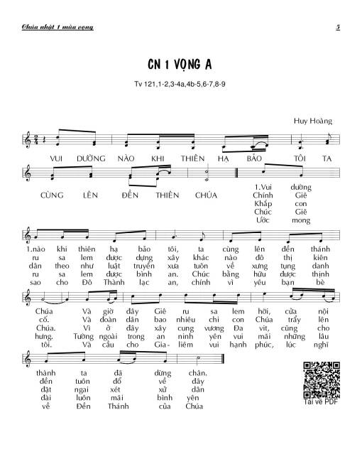 Thánh Vịnh 121, Chúa Nhật I Mùa Vọng A