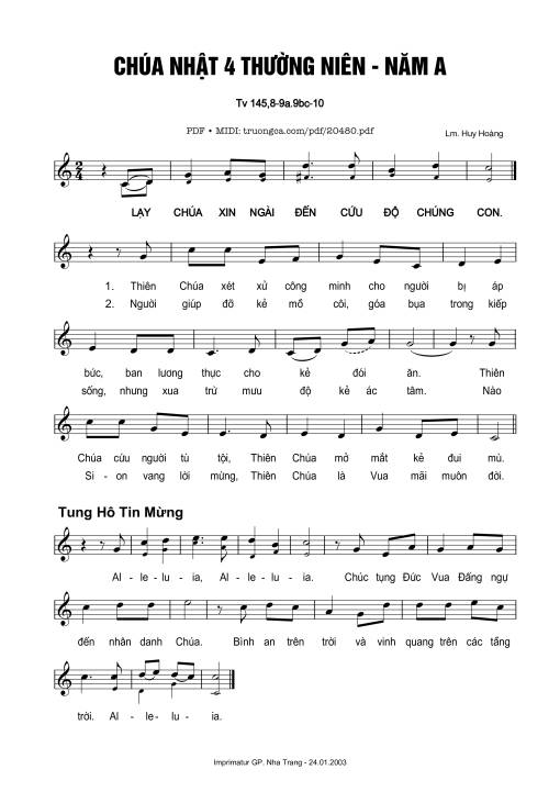 Thánh Vịnh 145, Chúa Nhật 4A Thường Niên