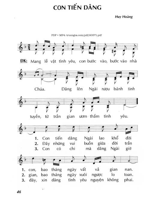 Sheet nhạc PDF bài Con tiến dâng