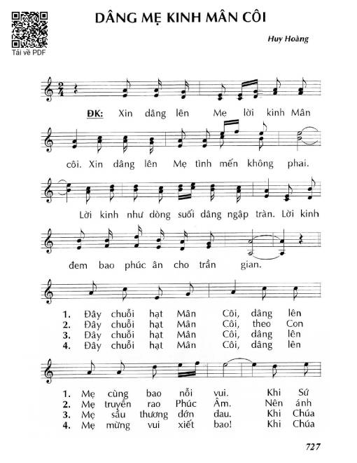 Dâng Mẹ kinh Mân Côi