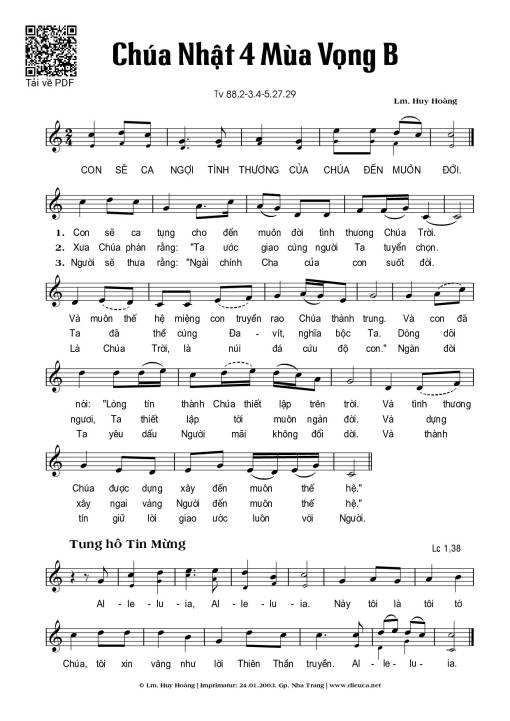 Chúa Nhật 4B Mùa Vọng (Thánh Vịnh 88)