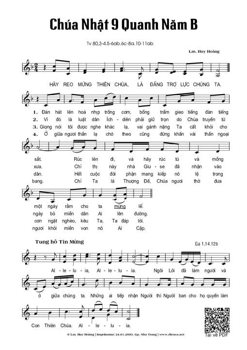 Chúa Nhật 9B Thường Niên (Thánh Vịnh 80)