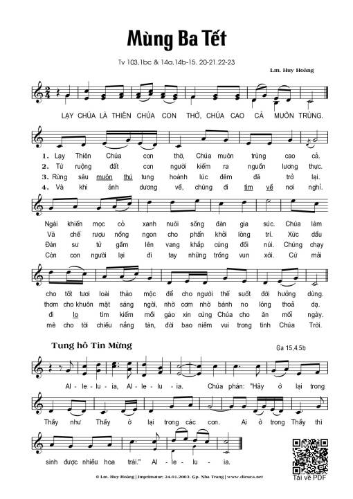 Mùng 3 Tết (Thánh Vịnh 103)